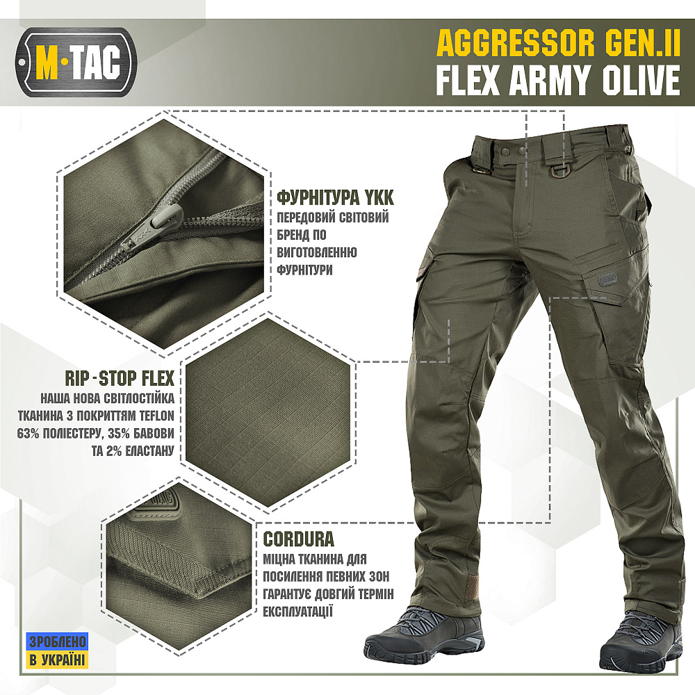 Штани M-Tac Aggressor Gen II Flex Army Olive Фото 3